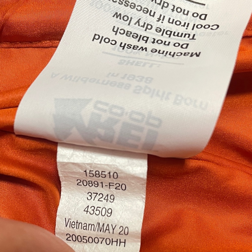 REI Co-op Kids Puffer Jacket Orange Insulated Hooded Coat Large 14-16 - Picture 6 of 6